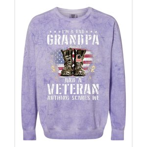 Im A Dad Grandpa And A Veteran Nothing Scares Me Colorblast Crewneck Sweatshirt