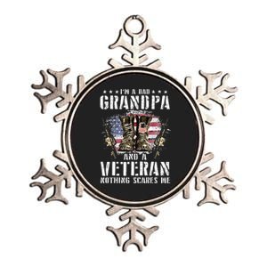 Im A Dad Grandpa And A Veteran Nothing Scares Me Metallic Star Ornament