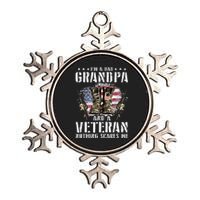 Im A Dad Grandpa And A Veteran Nothing Scares Me Metallic Star Ornament