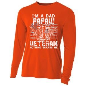 Im A Dad Papaw Veteran Nothing Scares Me Proud Gift Cooling Performance Long Sleeve Crew