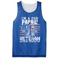 Im A Dad Papaw Veteran Nothing Scares Me Proud Gift Mesh Reversible Basketball Jersey Tank