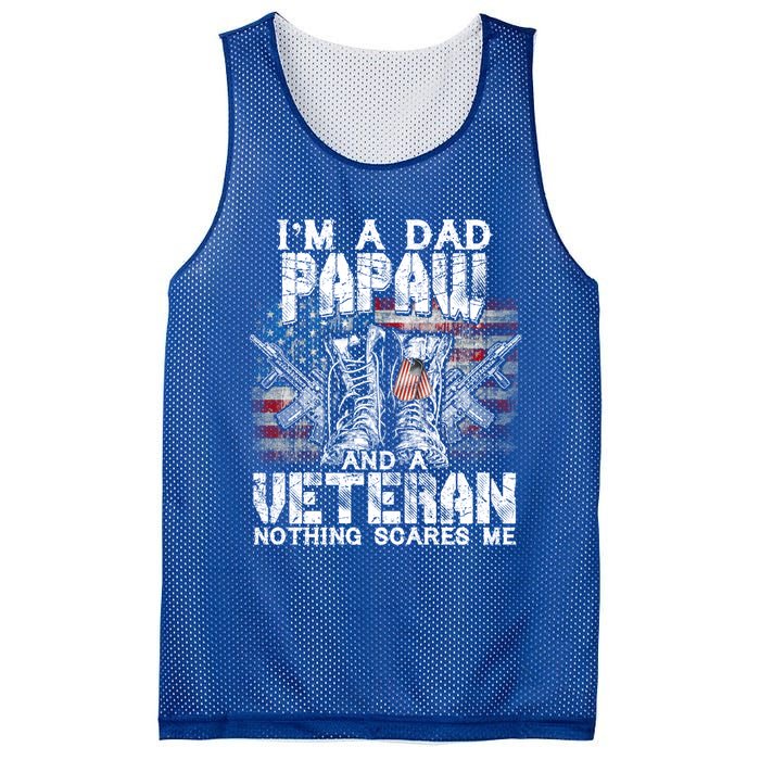 Im A Dad Papaw Veteran Nothing Scares Me Proud Gift Mesh Reversible Basketball Jersey Tank