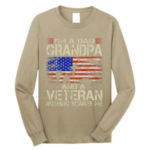 Im A Dad Grandpa And Veteran Fathers Day Papa Grandpa Gifts Long Sleeve Shirt