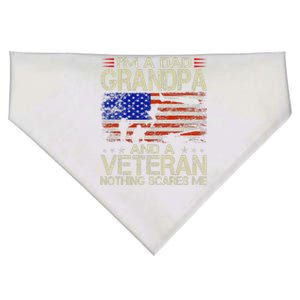 Im A Dad Grandpa And Veteran Fathers Day Papa Grandpa Gifts USA-Made Doggie Bandana