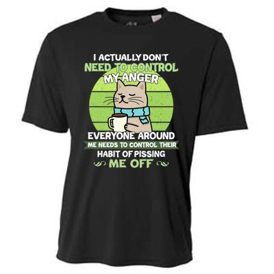 I Actually Dont Need To Control My Anger Funny Cat Cooling Performance Crew T-Shirt