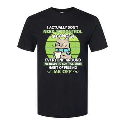 I Actually Dont Need To Control My Anger Funny Cat Softstyle® CVC T-Shirt