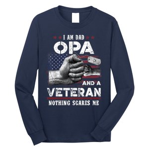 I'm A Dad OPA Veteran Nothing Scares Me Fathers Day Long Sleeve Shirt