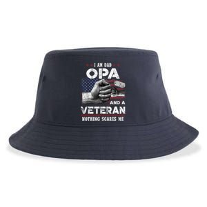 I'm A Dad OPA Veteran Nothing Scares Me Fathers Day Sustainable Bucket Hat