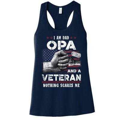 I'm A Dad OPA Veteran Nothing Scares Me Fathers Day Women's Racerback Tank