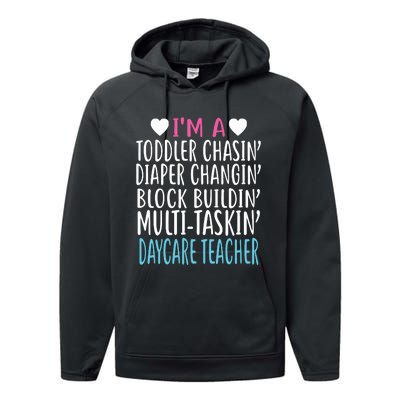 Im A Daycare Teacher Childcare Worker Gift Performance Fleece Hoodie