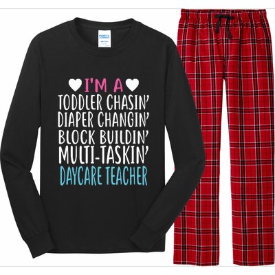 Im A Daycare Teacher Childcare Worker Gift Long Sleeve Pajama Set