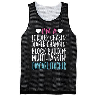 Im A Daycare Teacher Childcare Worker Gift Mesh Reversible Basketball Jersey Tank