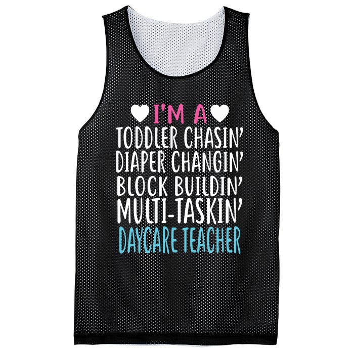 Im A Daycare Teacher Childcare Worker Gift Mesh Reversible Basketball Jersey Tank