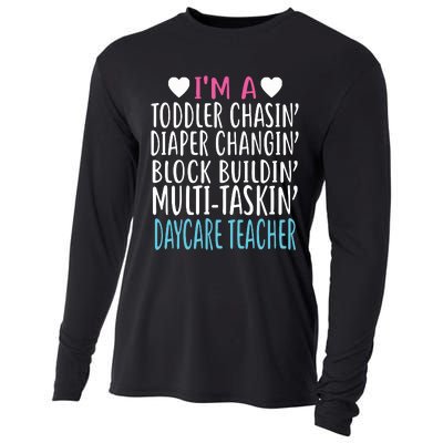 Im A Daycare Teacher Childcare Worker Gift Cooling Performance Long Sleeve Crew