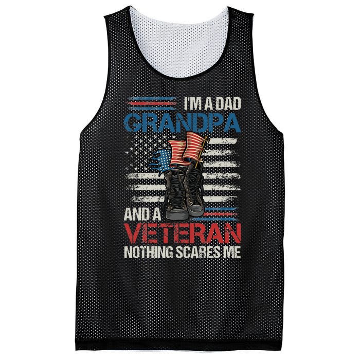 Im A Dad Grandpa And A Veteran Nothing Scares Me Mesh Reversible Basketball Jersey Tank