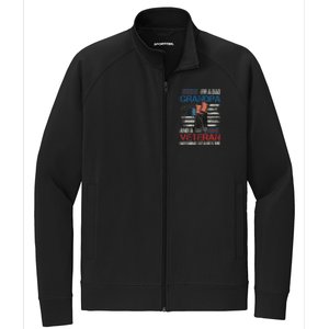 Im A Dad Grandpa And A Veteran Nothing Scares Me Stretch Full-Zip Cadet Jacket