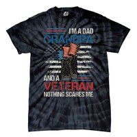 Im A Dad Grandpa And A Veteran Nothing Scares Me Tie-Dye T-Shirt