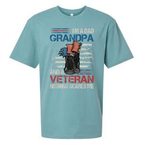 Im A Dad Grandpa And A Veteran Nothing Scares Me Sueded Cloud Jersey T-Shirt