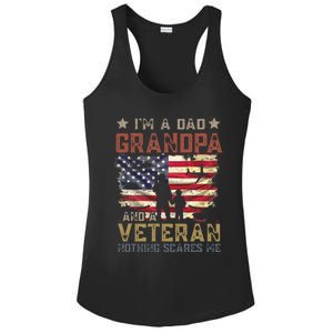 Im A Dad Grandpa And A Veteran Nothing Scares Me Ladies PosiCharge Competitor Racerback Tank