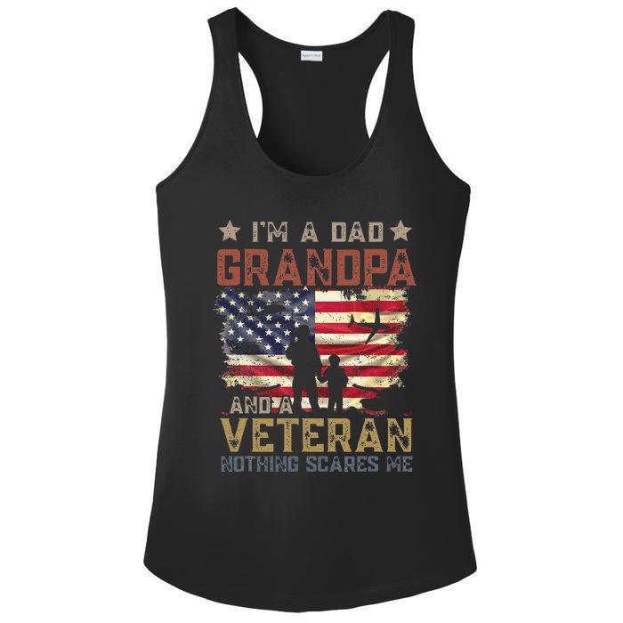 Im A Dad Grandpa And A Veteran Nothing Scares Me Ladies PosiCharge Competitor Racerback Tank