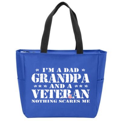 I'm A Dad Grandpa Veteran Father's Day Gift Zip Tote Bag