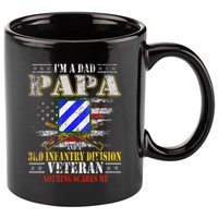 IM A Dad Papa & 3rd Infantry Division Veteran FatherS Day .Png 11oz C Handle Ceramic Mug
