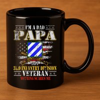 IM A Dad Papa & 3rd Infantry Division Veteran FatherS Day .Png 11oz C Handle Ceramic Mug