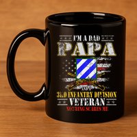 IM A Dad Papa & 3rd Infantry Division Veteran FatherS Day .Png 11oz C Handle Ceramic Mug