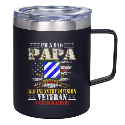 IM A Dad Papa & 3rd Infantry Division Veteran FatherS Day .Png 12oz Stainless Steel Coffee Mug