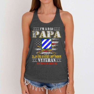IM A Dad Papa & 3rd Infantry Division Veteran FatherS Day .Png Women's Knotted Racerback Tank
