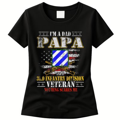IM A Dad Papa & 3rd Infantry Division Veteran FatherS Day .Png Womens T-Shirt