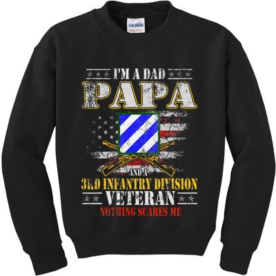IM A Dad Papa & 3rd Infantry Division Veteran FatherS Day .Png Kids Sweatshirt