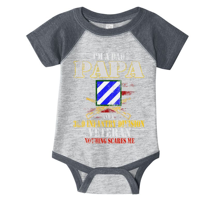 IM A Dad Papa & 3rd Infantry Division Veteran FatherS Day .Png Infant Baby Jersey Bodysuit