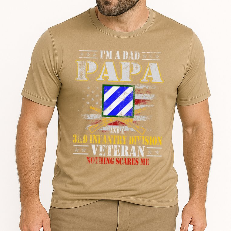 IM A Dad Papa & 3rd Infantry Division Veteran FatherS Day .Png Cooling Performance Crew T-Shirt