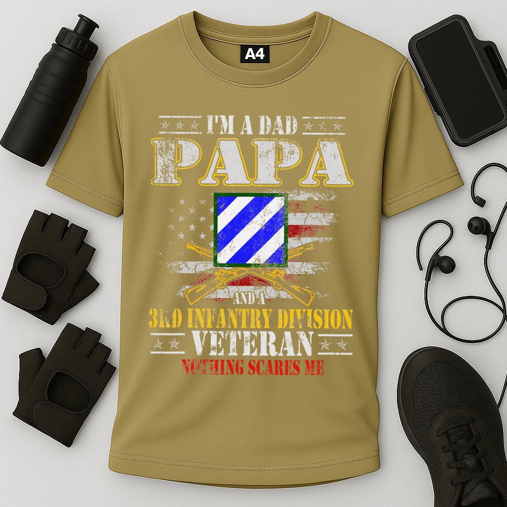 IM A Dad Papa & 3rd Infantry Division Veteran FatherS Day .Png Cooling Performance Crew T-Shirt