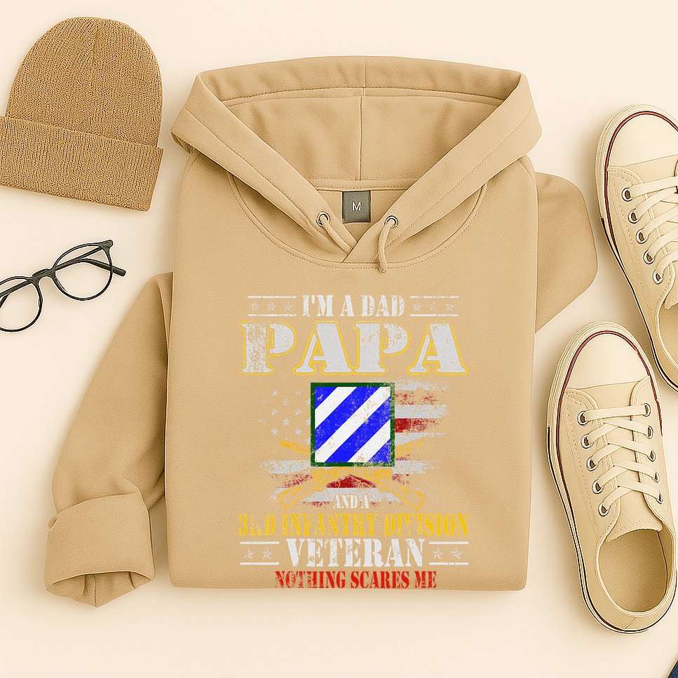 IM A Dad Papa & 3rd Infantry Division Veteran FatherS Day .Png Hoodie