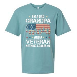 Im A Dad Grandpa Veteran Nothing Scares Me Grandfather Gift Sueded Cloud Jersey T-Shirt