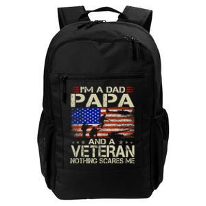 IM A Dad Papa And Veteran Funny Retro Dad Papa Grandpa Daily Commute Backpack