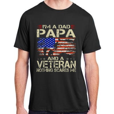 IM A Dad Papa And Veteran Funny Retro Dad Papa Grandpa Adult ChromaSoft Performance T-Shirt