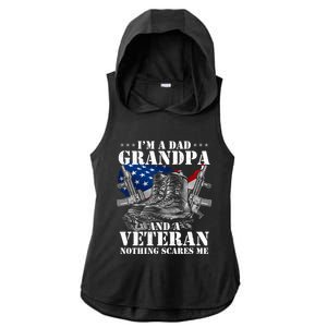 I'm A Dad Grandpa And A Veteran Nothing Scares Me Cute Gift Ladies PosiCharge Tri-Blend Wicking Draft Hoodie Tank