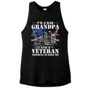 I'm A Dad Grandpa And A Veteran Nothing Scares Me Cute Gift Ladies PosiCharge Tri-Blend Wicking Tank