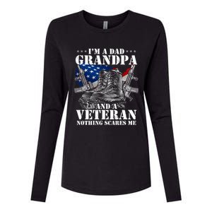 I'm A Dad Grandpa And A Veteran Nothing Scares Me Cute Gift Womens Cotton Relaxed Long Sleeve T-Shirt