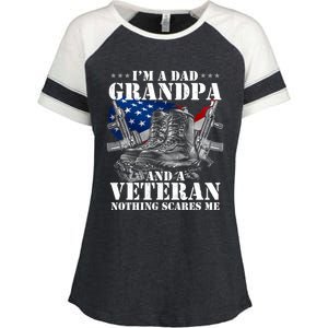 I'm A Dad Grandpa And A Veteran Nothing Scares Me Cute Gift Enza Ladies Jersey Colorblock Tee