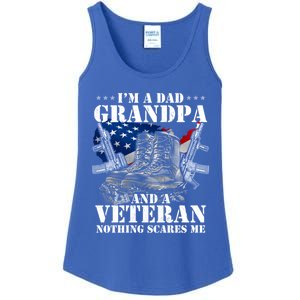 I'm A Dad Grandpa And A Veteran Nothing Scares Me Cute Gift Ladies Essential Tank