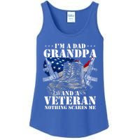 I'm A Dad Grandpa And A Veteran Nothing Scares Me Cute Gift Ladies Essential Tank