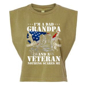 I'm A Dad Grandpa And A Veteran Nothing Scares Me Cute Gift Garment-Dyed Women's Muscle Tee