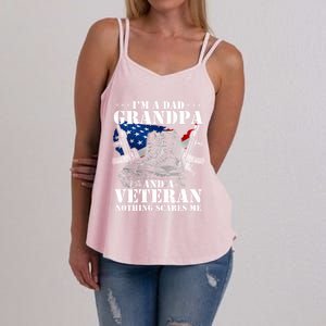 I'm A Dad Grandpa And A Veteran Nothing Scares Me Cute Gift Women's Strappy Tank