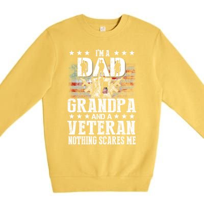 I'm A Dad Grandpa Veteran Funny Grandpa Father's Day Cool Gift Premium Crewneck Sweatshirt