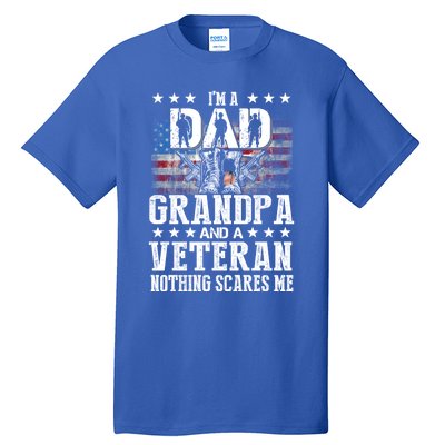 I'm A Dad Grandpa Veteran Funny Grandpa Father's Day Cool Gift Tall T-Shirt