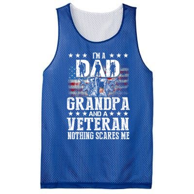 I'm A Dad Grandpa Veteran Funny Grandpa Father's Day Cool Gift Mesh Reversible Basketball Jersey Tank